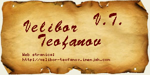 Velibor Teofanov vizit kartica